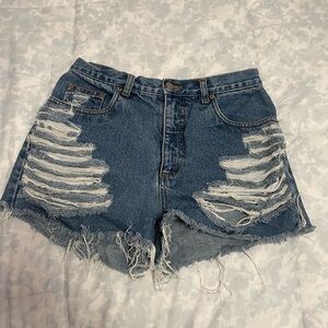 Distressed Denim Women Shorts